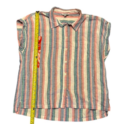 Orvis Classic Collection Linen Blend Striped Button Front Shirt Medium - Picture 5 of 5