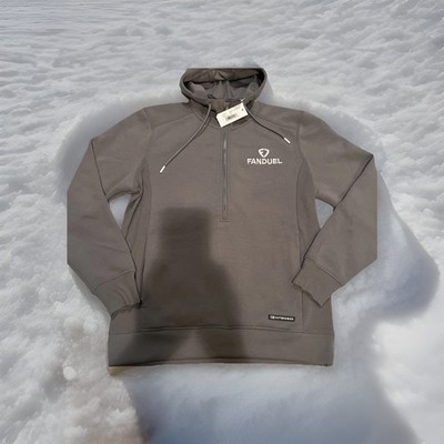 Embroidered Fanduel Sports Betting Logo 1/2 Zip Sweatshirt Hoodie Small Gray NWT