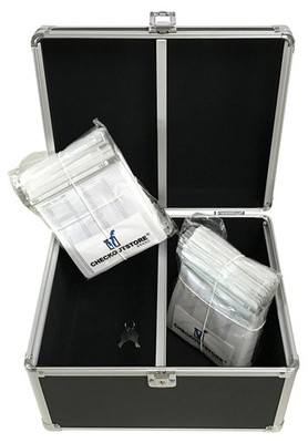 USED Black Aluminum CD/DVD Hanging Storage Box (Holds Up to 300 Discs) #2203