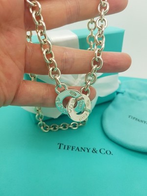 Tiffany & Co. RARE 1837 Silver Interlocking Circle Clasp Necklace