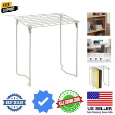 Stackable Steel Wire Locker Shelf, Silver Metal Storage Rack Organizer, Heavy...