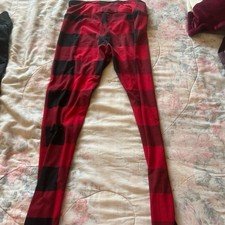 No Boundaries Women s Red Plaided Leggings Size Medium
