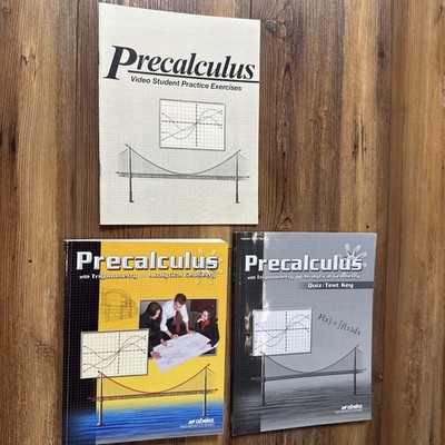 3 Book Lot Abeka Precalculus With Trigonometry and Analytical Geometry Quiz