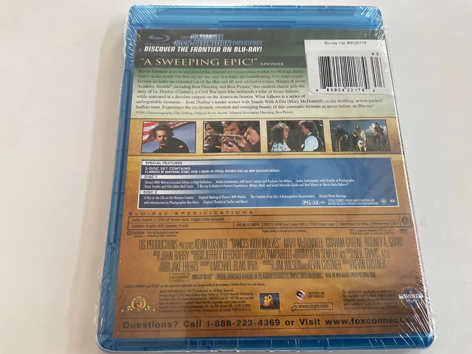 Dances with Wolves, Blu Ray, MGM 90th Anniversary Edition - Brand New and Sealed - Image 2 of 2
