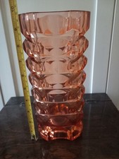 Glass Vase Large Pink 1970s French Vintage Stunning Rosaline Quality 