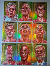 SP💥Michael Jordan 2020 Bulls TEAM 9 FULL ART Caricature Set GOLD Holo Refractor