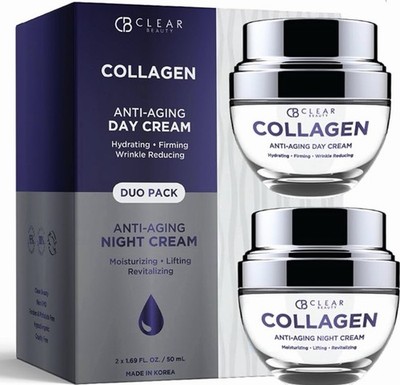 Clear Beauty Collagen Day & Night Cream Anti Aging - Duo Pack - 2x50ml