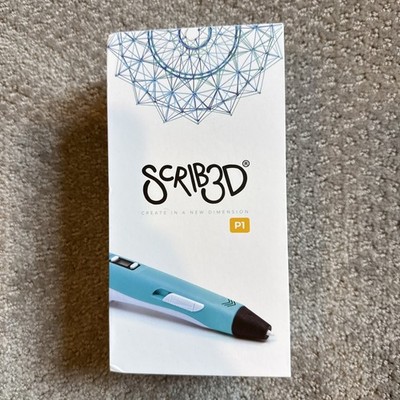 SCRIB3D P1 3D Printing Pen - 3D Pen + Charger + 3 Starter Colors - New