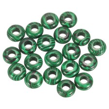 20pcs Natural Stone Beads 6x12mm Large Hole Craft Beads, Green Black