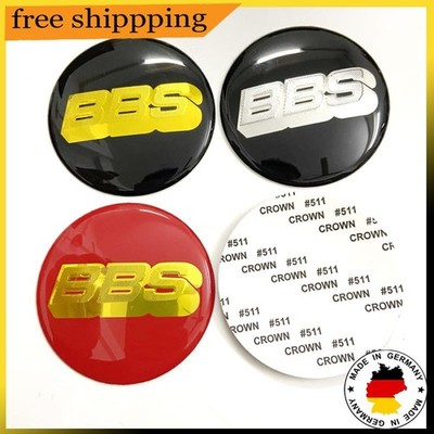 4X Set 60mm BBS-Logo ABS Aufkleber Für Auto Nabe Mitte Abdeckung DIY Dekoration
