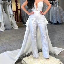 Satin Detachable Skirt Wedding Removable Train For Dresses Bow Bridal Overskirt