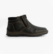 Rieker 05362 Mens Leather Zip Up Warm Lining Casual Black Ankle Boots