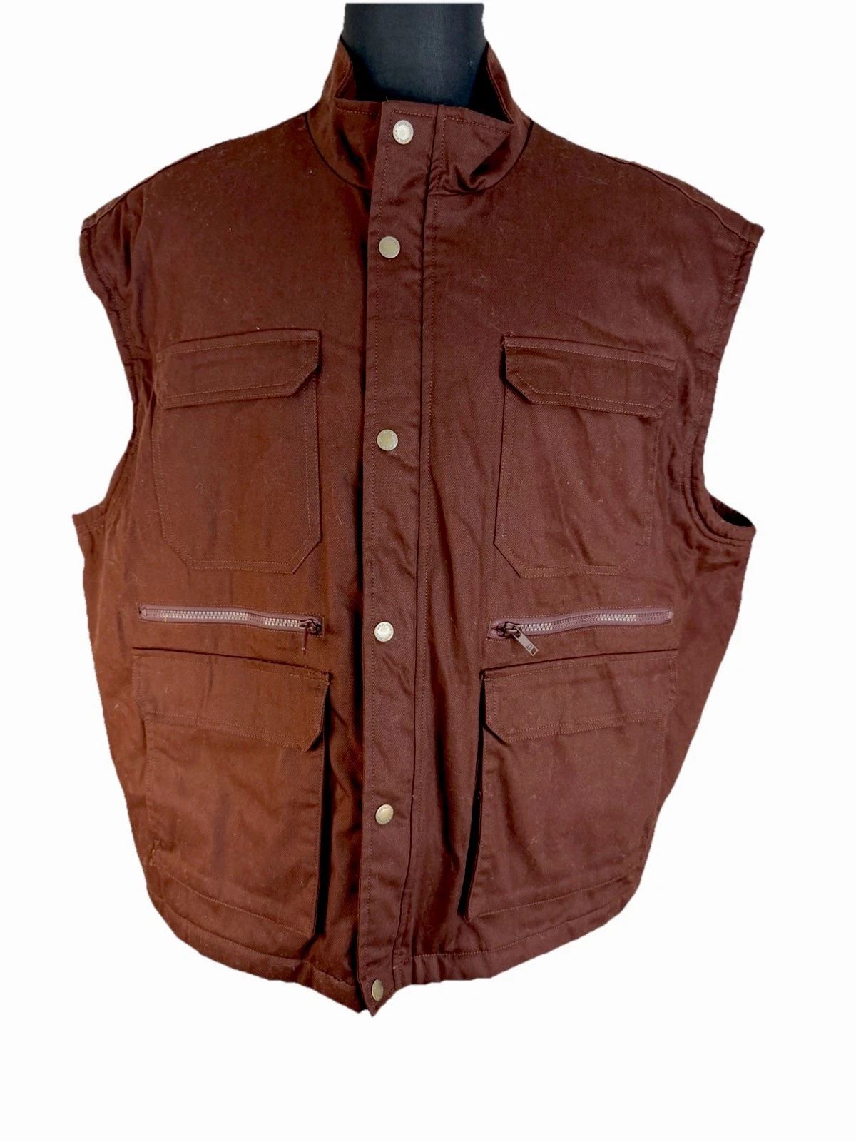 Woolrich Lined Vest Mens XXL Brown Cotton Twill Official Target Collab NEW