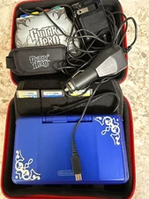 Nintendo DS Launch Edition Electric Blue Handheld System with extras