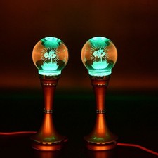 1Set 2Pcs LED Colorful Crystal Lotus Lamp Buddha Guanyin Lamp Home Buddhist 20cm
