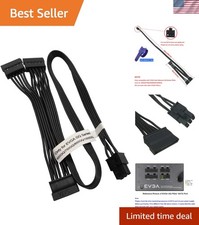 20-Inch SATA Power Cable for EVGA GQ PSUs - Safe 6 Pin to 3X 15 Pin Splitter