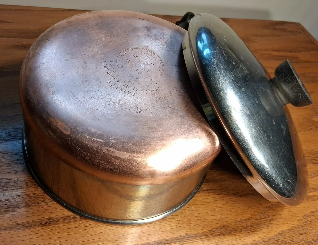 Vintage Revere Ware 1807 Sauce Pot/Pan 2 Quart W/ Lid Copper Clad Patent 2272609