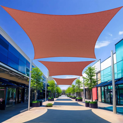 Shade Sail 14'X16' Rectangle Rust Red Breathable UV Block Outdoor Canopy for Bac