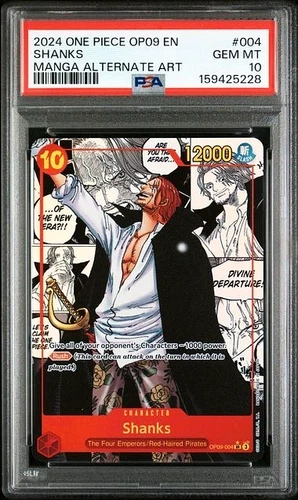 2024 ONE PIECE OP09-EMPERORS IN THE NEW WORLD #004 SHANKS MANGA ALT ART PSA 10