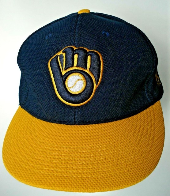 Milwaukee Brewers MLB Retro Ball and Glove Logo Snapback Hat Cap 2018