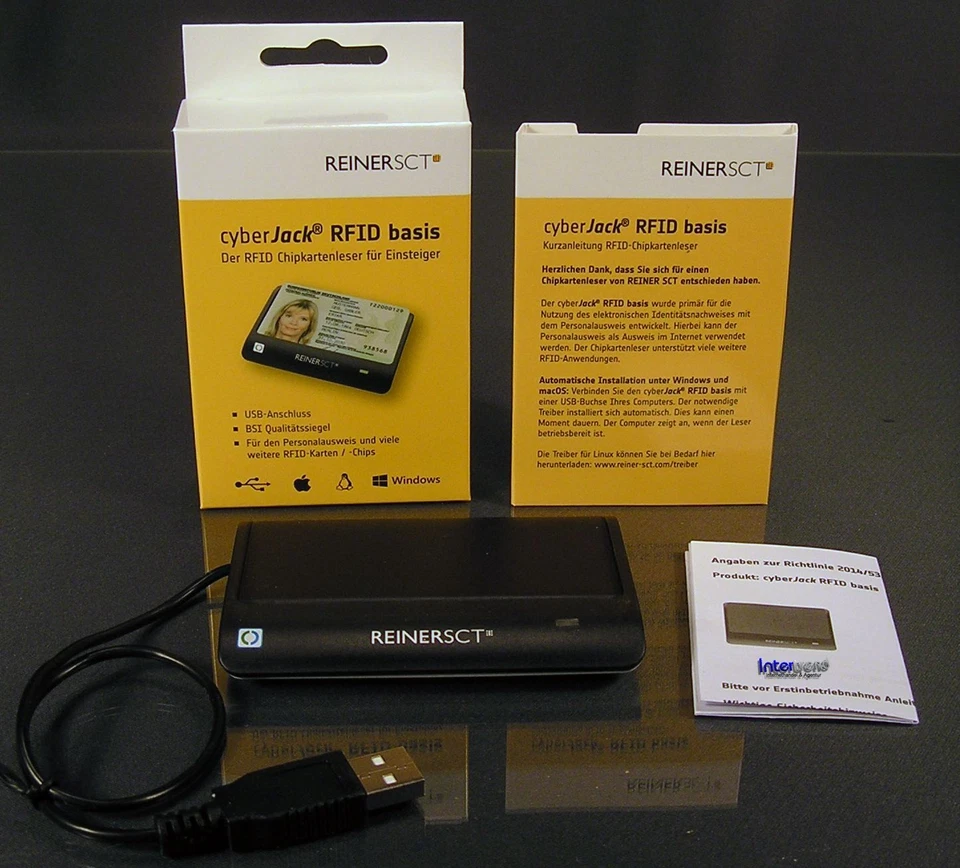 ReinerSCT cyberJack RFID Basis USB-Lesegerät für neuen Personalausweis OVP NEU - Bild 2 von 4