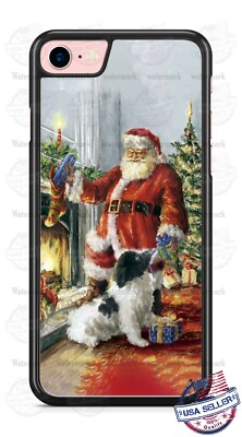 Vintage Santa Claus Dog Christmas Phone Case For iPhone 12 Samsung S20 FE Google