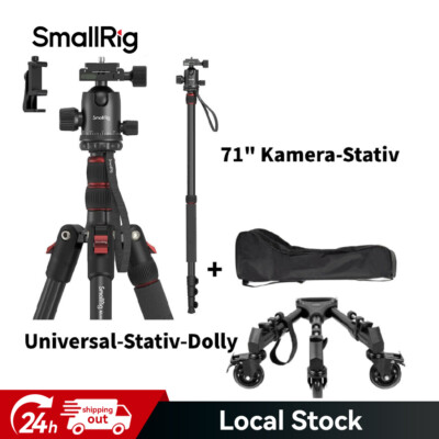 SmallRig 71'' Kamerastativ mit 36mm 360° Metall-Kugelkopf +Universal-Stativ-Dolly