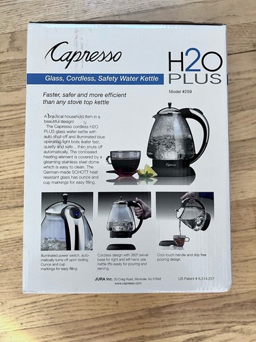Capresso H20 Plus Glass Water Kettle, 48 Oz Model #259 - Picture 4 of 4
