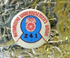 Vintage Automotive Warehouse Union #241 Workers Pin Pinback FREE SHIPPING