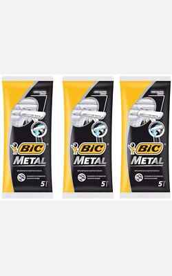 BIC Metall Einweg Rasierer für Herren, 5 Stück x 3 Packungen