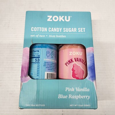 ZOKU Cotton Candy Maker Floss Sugar Set Blue Raspberry Pink Vanilla Exp 05/26
