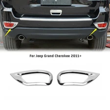 Exterior Rear Fog Light Frame Cover For Jeep Grand Cherokee 2011+ Chrome Silver