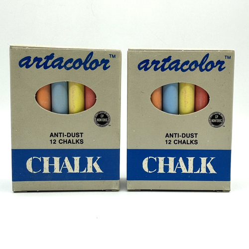 NOS Artacolor farbige Kreide Menge 2 Schachteln je 12 Sticks Anti-Staub Frankreich - Bild 1 von 6