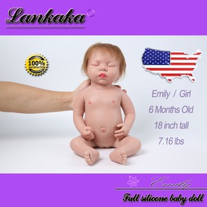 Muneca Bebe Reborn De Silicona Completo 18 Recien Nacido Realista Dormir Chica Con Pelo Ebay
