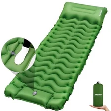 Camping Sleeping Pad Ultralight Camping Mat with Pillow Built-in Foot Pump In...