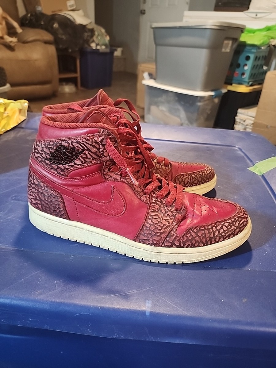 Size 9.5 - Air Jordan 1 Retro High Red Elephant for sale online | eBay