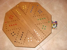 Wood Marble Board Game. Wahoo. Sorry.  2 to 6 player. Hand Made. GJ1