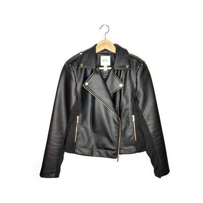Limited Edition Rachel Hollis Faux Leather Moto Jacket Size 8