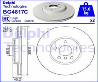 Delphi 2X Bremsscheibe Vorne Ø307 BelüFtet FüR BMW 2 Active Tourer F45 218I