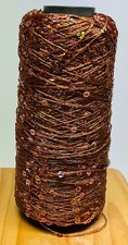 Lucci Yarns SequinYarn 12 Copper On Copper 1224 Yard Cone New