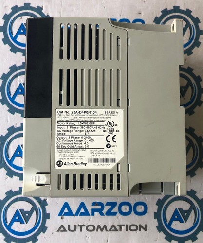 Allen-Bradley 22A-D4P0N104 PowerFlex 4 1.5 kW 2 HP AC Drive 22AD4P0N104 - Picture 2 of 8