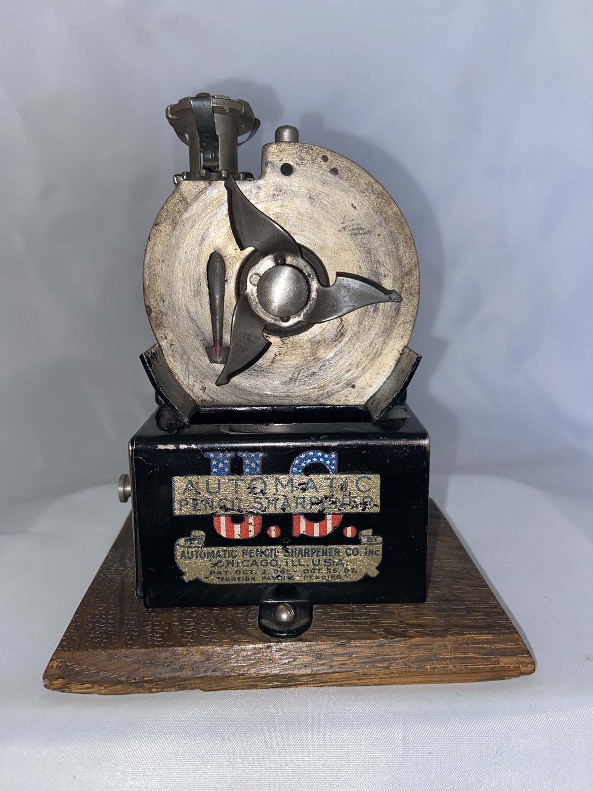 U.S. Automatic Pencil Sharpener Early 1900’s With Drawer- Chicago, IL