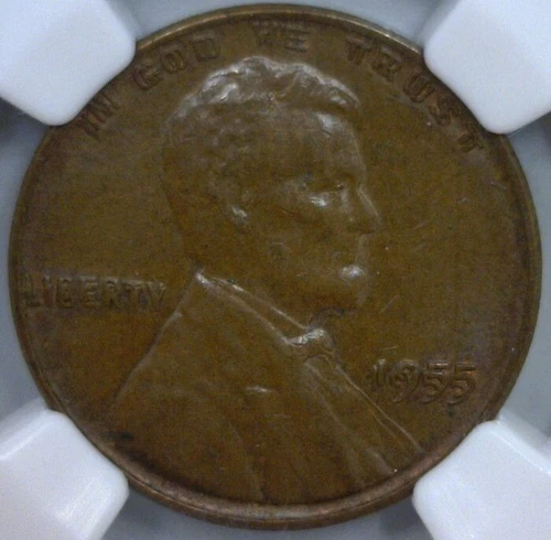1955 Doubled Die Lincoln Cent NGC Certified AU-58 Brown Penny 1955/1955 Rare