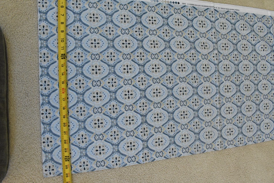 Colcha de algodão damasco azul e bronzeada por 1/2 jarda, tesouros atemporais do SoHo, P8308 - Imagem 3 de 4