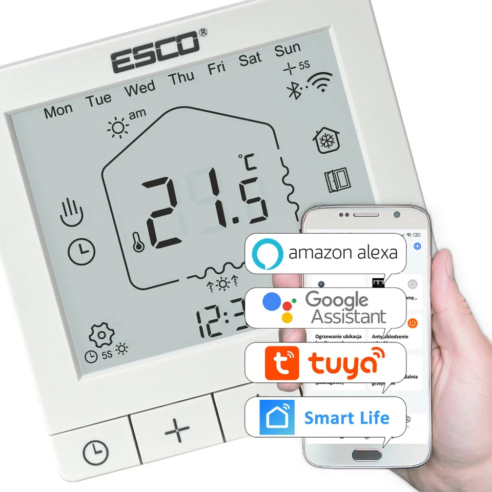 Thermostat Fußbodenheizung WIFI Wasser / Bodenmatte stellantrieb Speicherheizung - Bild 3 von 4