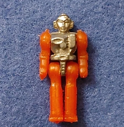 Vintage 1980s Diaclone 1" Red Driver Silver Chrome Chest Mini Figure Takara