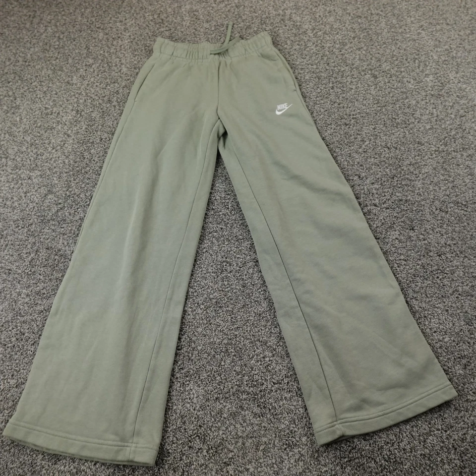 Pantalones Nike para mujer XS gris Swoosh pierna ancha holgados con cordón pantalones deportivos Foto 2 de 4