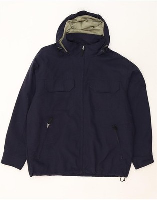 EDDIE BAUER Herren Windbreaker Jacke mit Kapuze UK 38 Medium Navy Blau Nylon CQ06