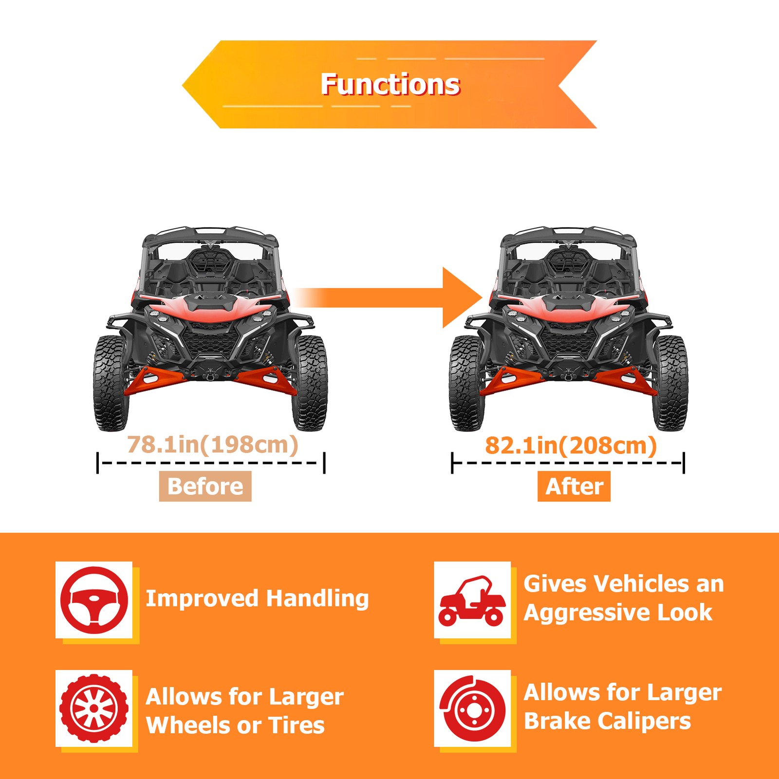 WEISEN 4pcs 2" Wheel Spacers 6x139.7mm for Can Am Maverick R/Max（2024-2025）