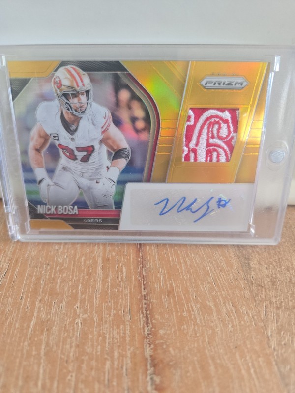 2025 Panini Prizm Football Nick Bosa Patch Auto Gold /10